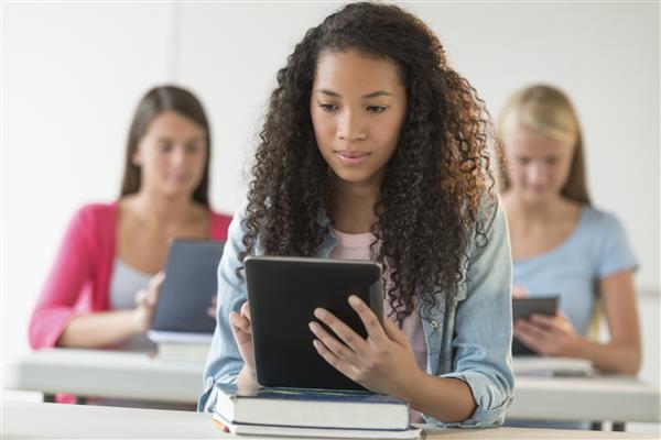 Students with tablets